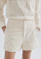 Shorts Feminino Cintura Alta Em Laise