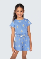 Shorts B&aacute;sico Infantil Menina Clochard Estampado