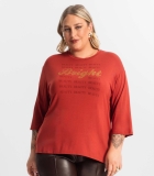 Blusa Feminina Plus Size Manga 3/4 Secret Glamour