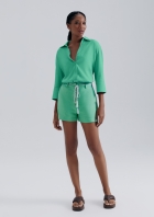 Shorts Feminino Alfaiataria Com Linho