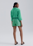 Shorts Feminino Alfaiataria Com Linho